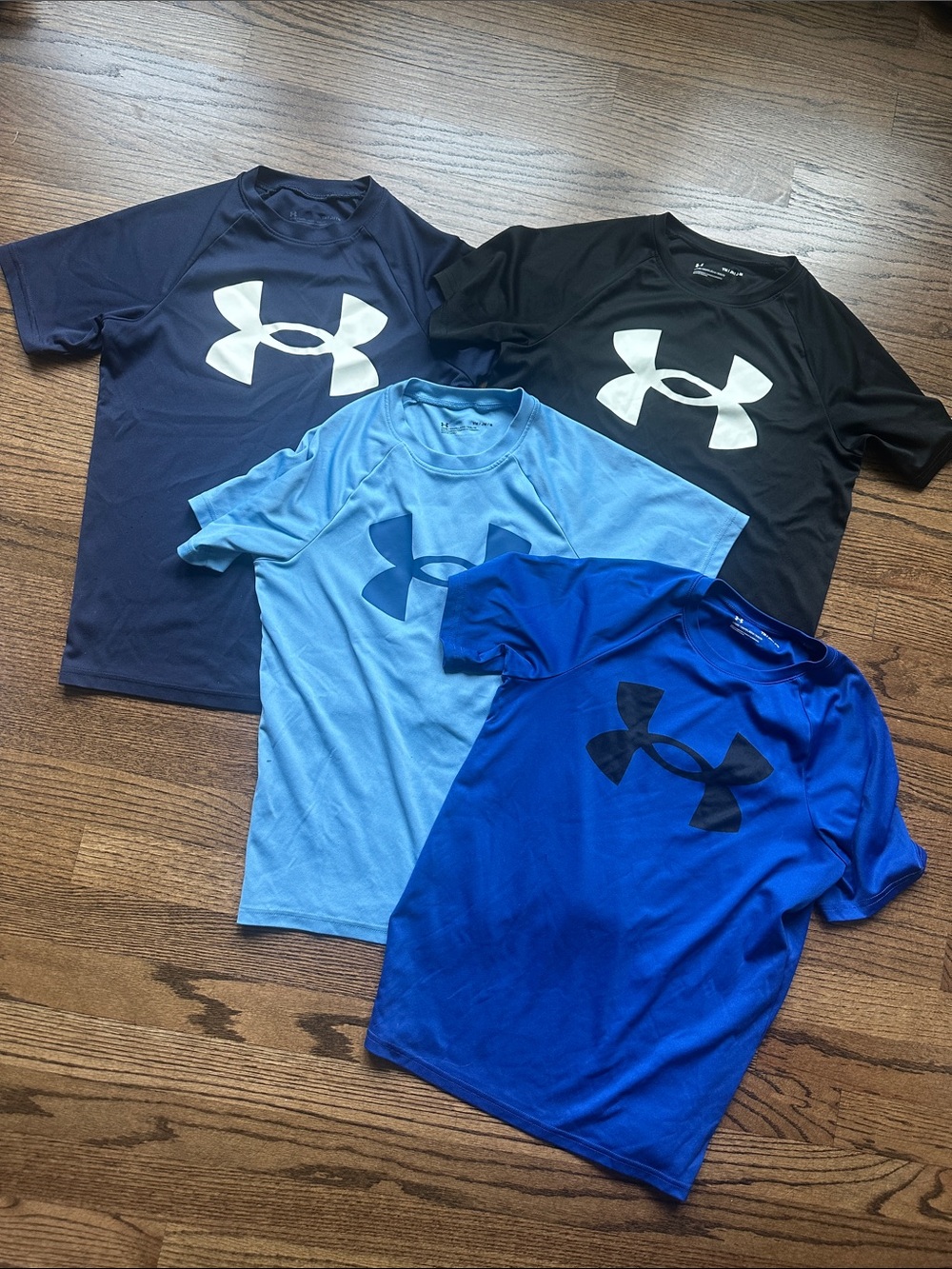 Under Armour Short Sleeve Logo Tees - Black, Navy, Light Blue, Royal Blue